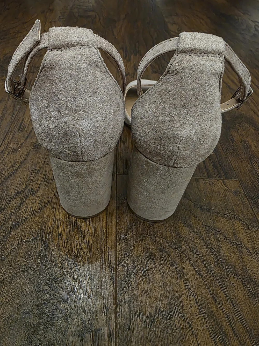Steve Madden Taupe Suede Block Heel Sandals
